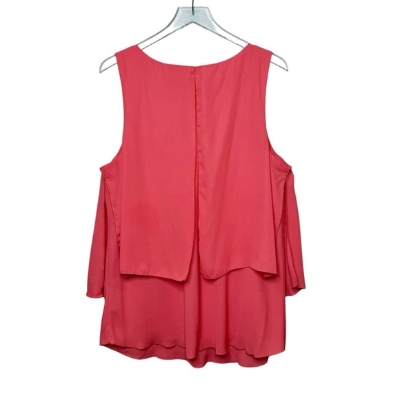 Soft Surroundings Coral Flutter Layered Women’s Shell Sleeveless Blouse Sz XL - Picture 8 of 11